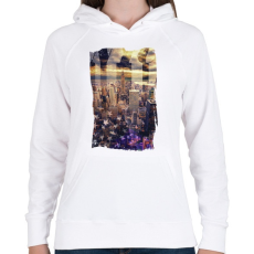 PRINTFASHION Álomvilág - Női kapucnis pulóver - Fehér