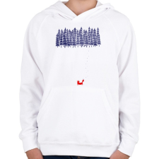 PRINTFASHION Alone in the forest - Gyerek kapucnis pulóver - Fehér gyerek pulóver, kardigán