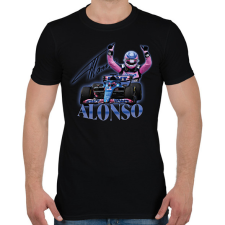 PRINTFASHION Alonso F1 - Férfi póló - Fekete férfi póló