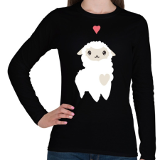 PRINTFASHION Alpaca - fehér - Női hosszú ujjú póló - Fekete női póló