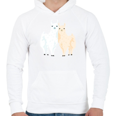 PRINTFASHION Alpaka pár - Férfi kapucnis pulóver - Fehér