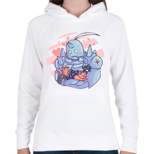 PRINTFASHION Alphonse and cats - Női kapucnis pulóver - Fehér női pulóver, kardigán