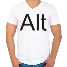 PRINTFASHION Alt - Férfi V-nyakú póló - Fehér férfi póló