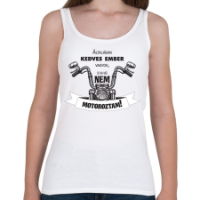 PRINTFASHION Általában kedves vagyok - Motoros minta - Női atléta - Fehér női trikó