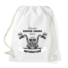 PRINTFASHION Általában kedves vagyok - Motoros minta - Sportzsák, Tornazsák - Fehér tornazsák