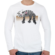 PRINTFASHION Alvó cic - Férfi hosszú ujjú póló - Fehér férfi póló