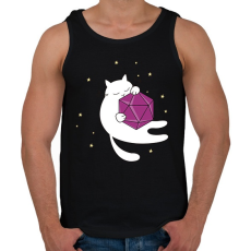 PRINTFASHION Alvó cica és D20 - Férfi atléta - Fekete