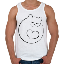 PRINTFASHION Alvó cicus - Férfi atléta - Fehér atléta, trikó