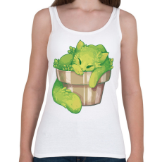 PRINTFASHION Alvó kaktusz cica - Női atléta - Fehér