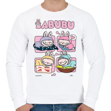PRINTFASHION Alvó Labubu - Férfi pulóver - Fehér férfi pulóver, kardigán