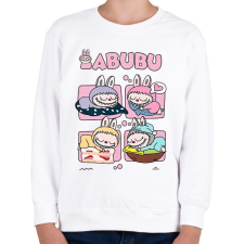 PRINTFASHION Alvó Labubu - Gyerek pulóver - Fehér gyerek pulóver, kardigán