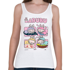 PRINTFASHION Alvó Labubu - Női atléta - Fehér