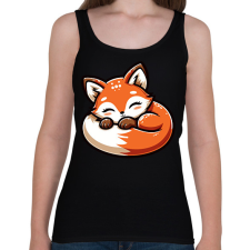PRINTFASHION Alvó róka - Női atléta - Fekete női trikó