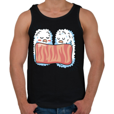 PRINTFASHION Alvó sushik - Férfi atléta - Fekete