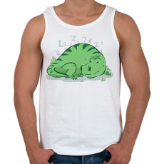 PRINTFASHION Alvó T-rex - Férfi atléta - Fehér