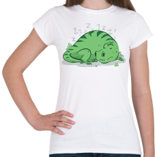 PRINTFASHION Alvó T-rex - Női póló - Fehér