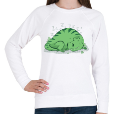 PRINTFASHION Alvó T-rex - Női pulóver - Fehér