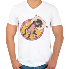 PRINTFASHION Alvó tacskó - Férfi V-nyakú póló - Fehér férfi póló