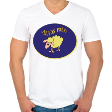 PRINTFASHION Alvós póló - Férfi V-nyakú póló - Fehér férfi póló