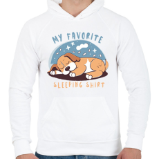 PRINTFASHION Alvós póló - kutyás - Férfi kapucnis pulóver - Fehér
