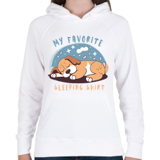 PRINTFASHION Alvós póló - kutyás - Női kapucnis pulóver - Fehér női pulóver, kardigán