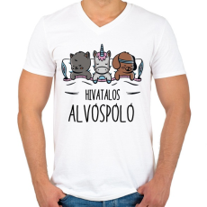 PRINTFASHION Alvóspóló - hivatalos - Férfi V-nyakú póló - Fehér