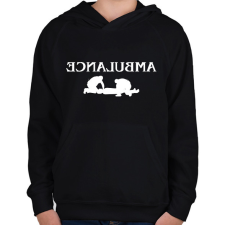PRINTFASHION Ambulance - Gyerek kapucnis pulóver - Fekete gyerek pulóver, kardigán