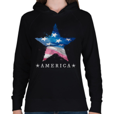 PRINTFASHION AMERICA 2 - Női kapucnis pulóver - Fekete