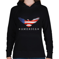 PRINTFASHION AMERICA - Női kapucnis pulóver - Fekete