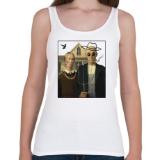 PRINTFASHION American gothic- Parody - Női atléta - Fehér