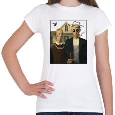 PRINTFASHION American gothic- Parody - Női póló - Fehér
