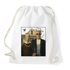 PRINTFASHION American gothic- Parody - Sportzsák, Tornazsák - Fehér tornazsák