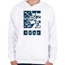 PRINTFASHION american - Gyerek kapucnis pulóver - Fehér gyerek pulóver, kardigán