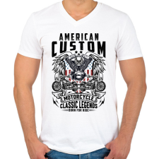 PRINTFASHION american motorcycle - Férfi V-nyakú póló - Fehér férfi póló