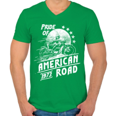 PRINTFASHION Amerika büszkesége - Férfi V-nyakú póló - Zöld