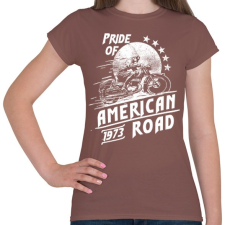 PRINTFASHION Amerika büszkesége - Női póló - Mogyoróbarna női póló