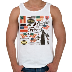 PRINTFASHION amerika - Férfi atléta - Fehér