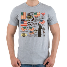 PRINTFASHION amerika - Férfi póló - Sport szürke