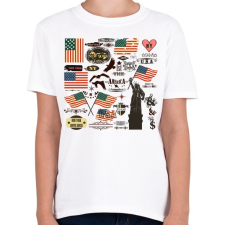 PRINTFASHION amerika - Gyerek póló - Fehér gyerek póló