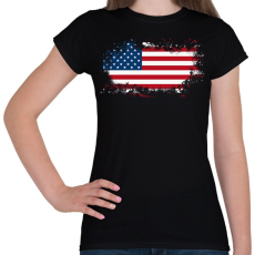 PRINTFASHION Amerika zászló - Női póló - Fekete