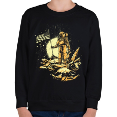 PRINTFASHION Amerikai asztronauta - Gyerek pulóver - Fekete
