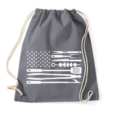 PRINTFASHION Amerikai életmód grill zászló - Sportzsák, Tornazsák - Grafitszürke tornazsák