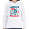 PRINTFASHION Amerikai foci - Női kapucnis pulóver - Fehér