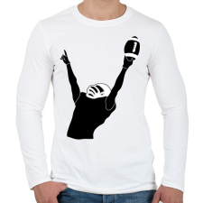 PRINTFASHION Amerikai focista - Férfi hosszú ujjú póló - Fehér férfi póló