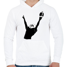 PRINTFASHION Amerikai focista - Férfi kapucnis pulóver - Fehér férfi pulóver, kardigán