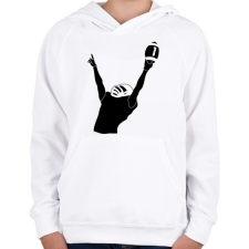 PRINTFASHION Amerikai focista - Gyerek kapucnis pulóver - Fehér gyerek pulóver, kardigán