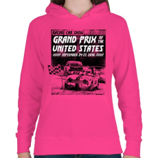 PRINTFASHION Amerikai Grand Prix - Női kapucnis pulóver - Fukszia