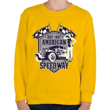 PRINTFASHION Amerikai hot rod - Gyerek pulóver - Sárga gyerek pulóver, kardigán