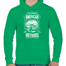 PRINTFASHION Amerikai Hotrod  - Férfi kapucnis pulóver - Zöld férfi pulóver, kardigán