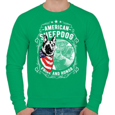 PRINTFASHION Amerikai juhászkutya - Férfi pulóver - Zöld férfi pulóver, kardigán